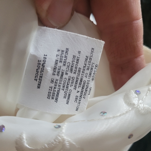 Gunne Sax Jessica McClintock White and Gold Strapless Formal Dress - Picture 8 of 9